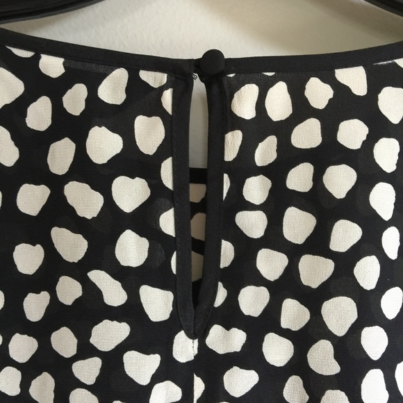 J. Crew Pebble Print Black & Cream Silk Tie Size 6 - Picture 7 of 8